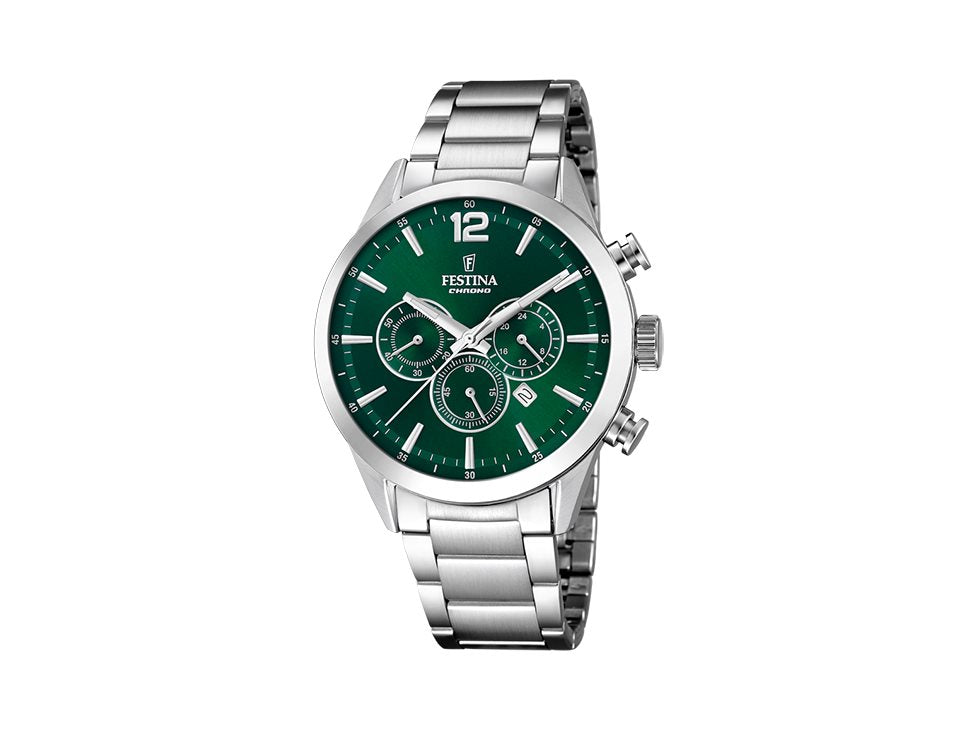 Festina | Homme | Quartz | Chrono | Acier Inoxydable | Vert | ø43.5mm | F20343/B
