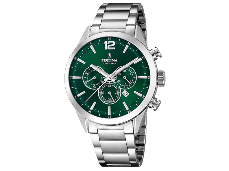 Festina | Homme | Quartz | Chrono | Acier Inoxydable | Vert | ø43.5mm | F20343/B