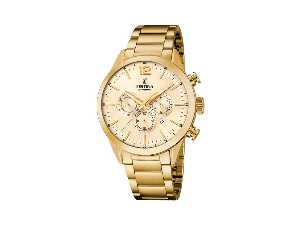 Festina | Homme | Quartz | Chrono | Acier Inoxydable Doré | ø43.5mm | F20633/4