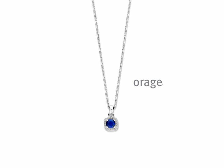 Orage | Collier | Argent | Oxyde de Zirconium | Bleu | BB044