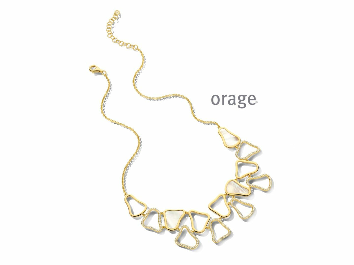 Orage | Collier | Plaqué Or | Oxyde de Zirconium | Nacre | BB057