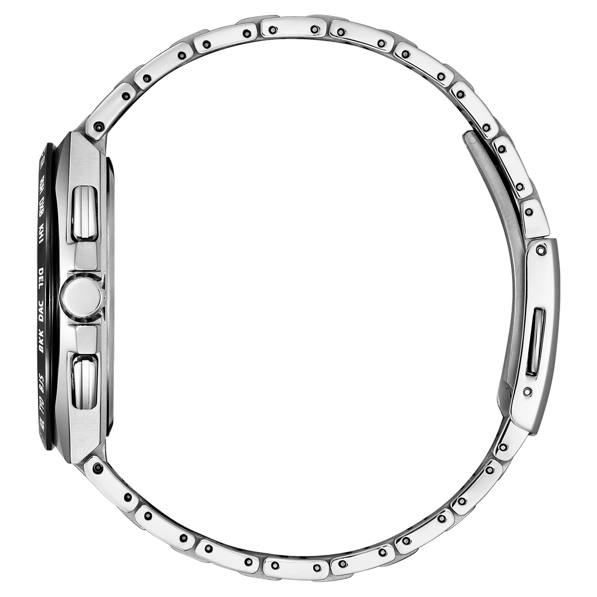 Montre bracelet en argent sur fond blanc