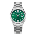 Montre Citizen verte avec bracelet en argent