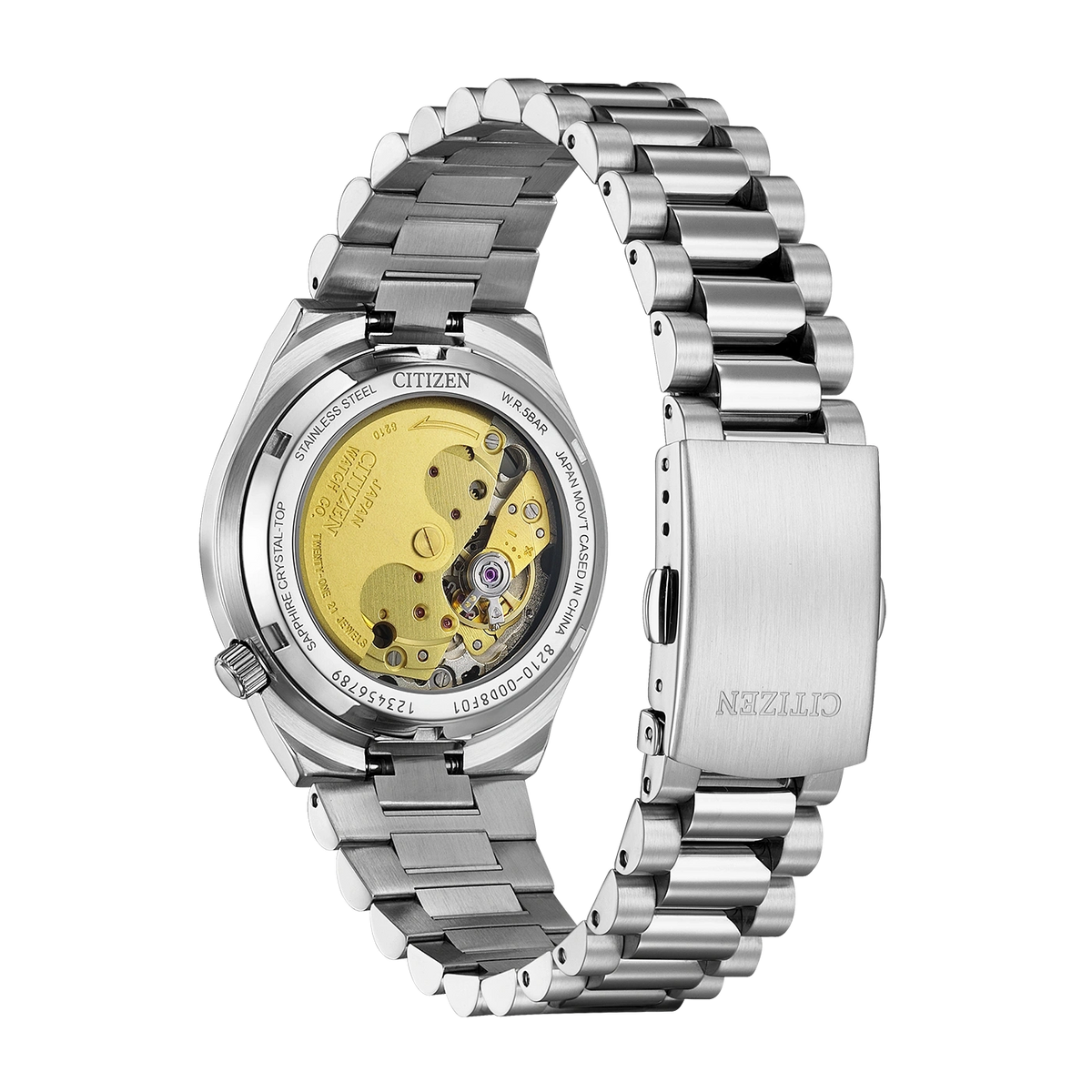 Montre Citizen en acier inoxydable avec mouvement apparent